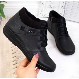 Isolierte Lederstiefel Helios W H521A schwarz 1