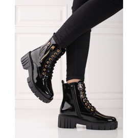 Goodin Modischer Trapper mit dekorativen Reißverschlüssen schwarz 2