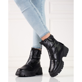Schwarze Schneestiefel für Damen auf der Shelovet-Plattform 1