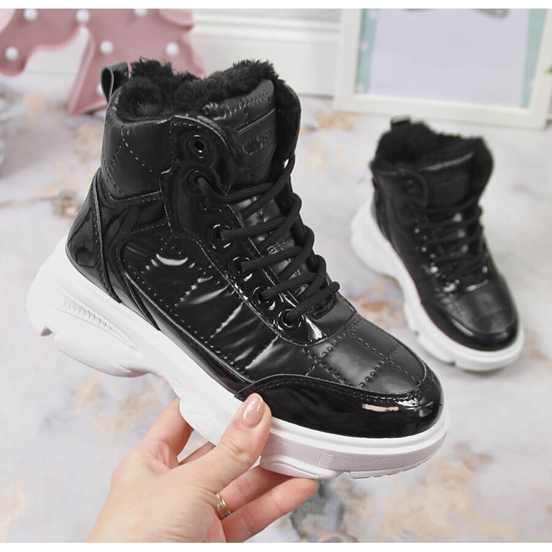 Damen Sportschuhe metallisch isoliert schwarz Vinceza 1