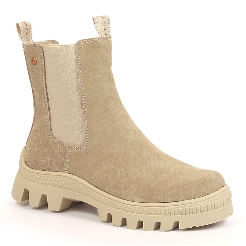 Jodhpur-Stiefel aus Leder, Wildleder, isolierter beige Filippo 1