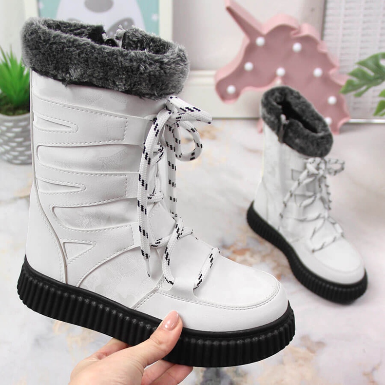 Mädchenschuhe mit Fell weiß Potocki 1