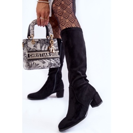 Sergio Leone Klassische schwarze Harpen-Wildlederstiefel 2