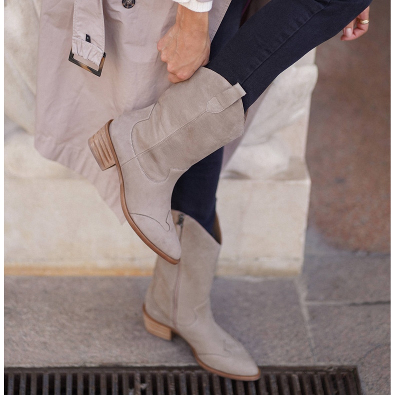 Marco Shoes Beige Stiefel aus Naturleder 2