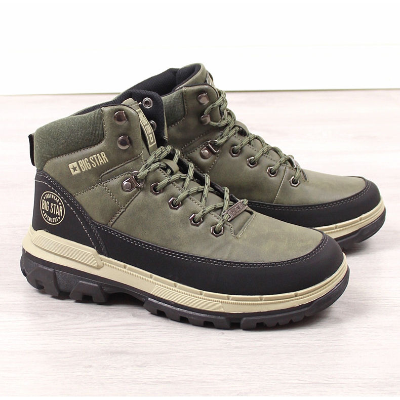 Herren Khaki Big Star KK174119 Wanderschuhe grün 1