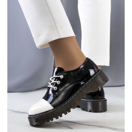 PA1 Schwarz lackierte Cardin Schuhe weiß 2