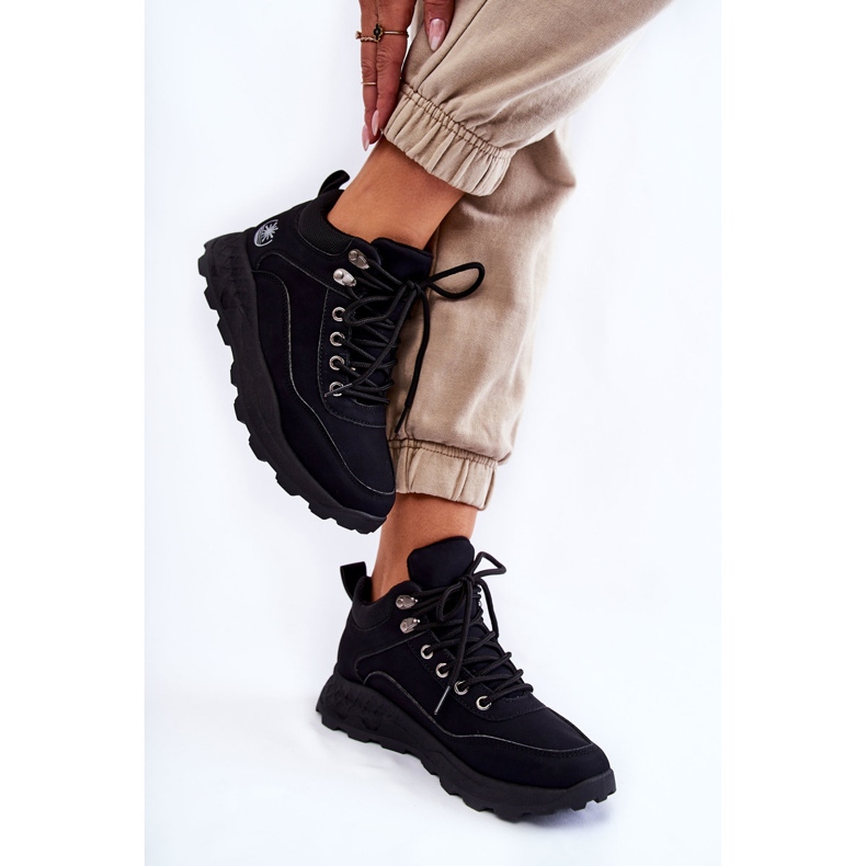 Damen Otto schwarz warme Trekkingschuhe Trappers 2