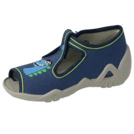 Befado Kinderhausschuhe mit Verschluss 217P116, Marineblau 2