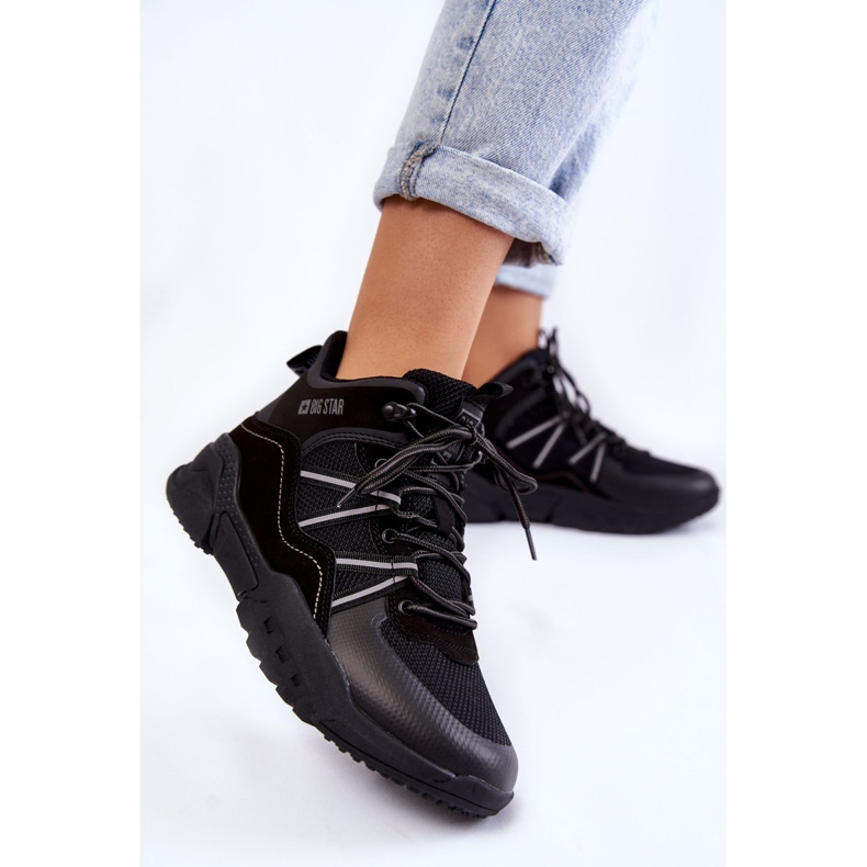 Damen Wanderschuhe Memory Foam Big Star KK274218 Schwarz 2