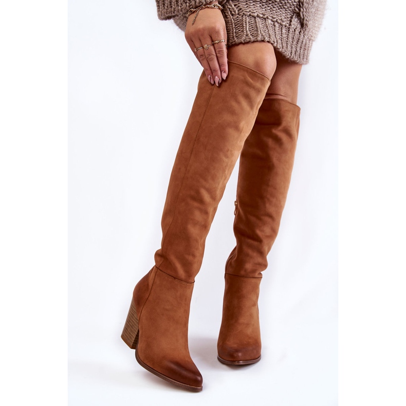 Lewski Shoes Overknee-Stiefel aus Leder für Damen Lewski 2833 Camel braun 1