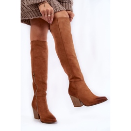 Lewski Shoes Overknee-Stiefel aus Leder für Damen Lewski 2833 Camel braun 2