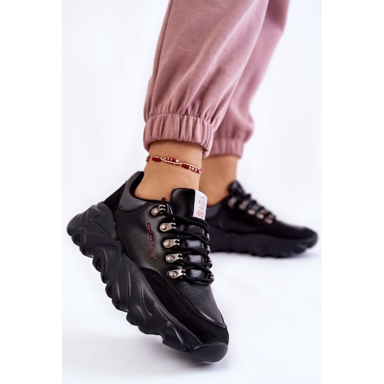 Damen Sneakers auf der Plattform Cross Jeans KK2R4073C Schwarz 2