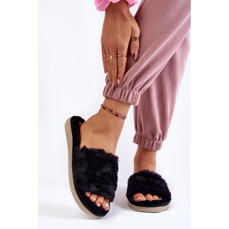 Startseite Hausschuhe Hausschuhe mit Fell Inblu EK-05-014 Schwarz 2