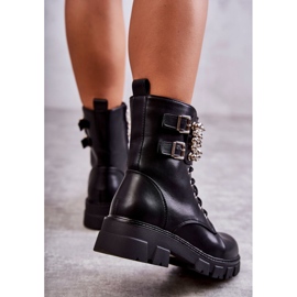 PG1 Damen Booties mit Ornamenten gebunden schwarz Leonese 3