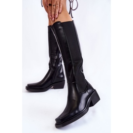 BM Larsen schwarze Lederstiefel für Damen 2