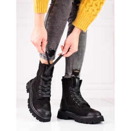 Big Star schwarze Wildlederstiefel KK274503 1