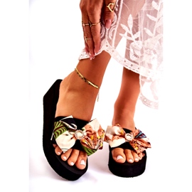 WJ1 Beige Silana-Schaumkeilhausschuhe für Damen schwarz mehrfarbig 3