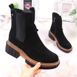 Stiefeletten aus Leder, Wildleder für Damen isoliert schwarz Filippo 1