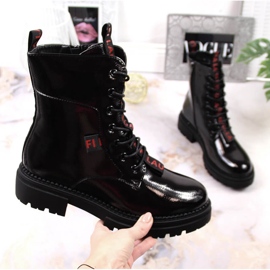 Schwarz lackierte isolierte Damenstiefel Laura La.Fi 1