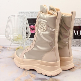 Metallic beige Schneestiefel für Damen Bugatti KK253134 1