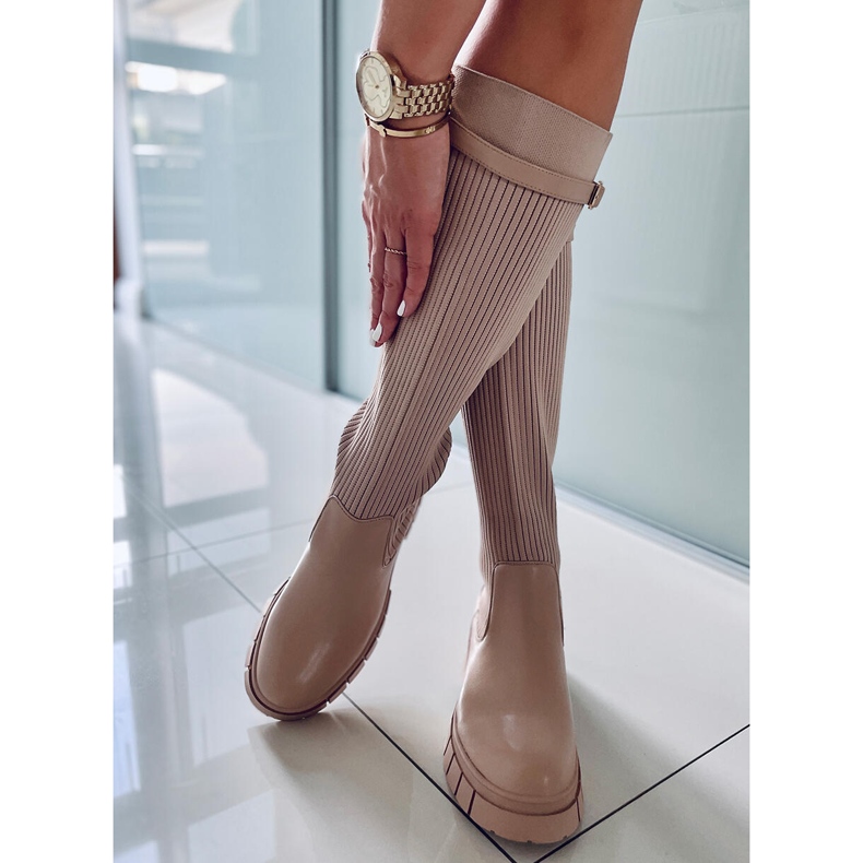 BM Reitstiefel mit flexiblem Blow Taupe-Obermaterial beige 1