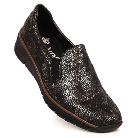 Bequemer Damen-Slipper mit Gummizug Rieker 53766-00 schwarz 1