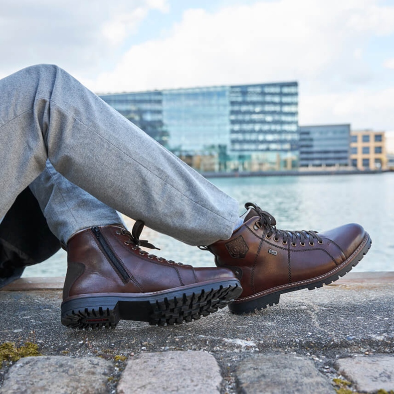 Wasserdichter Winterstiefel für Herren isoliert mit Schafwolle Rieker F3602-25 braun 2