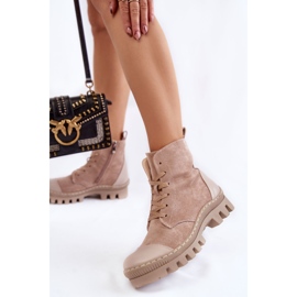 S.Barski Damen Wildlederstiefel Beige Margot 2