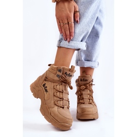 Damen Trekkingschuhe Trappers Lee Cooper LCJ-22-31-1442 Braun beige 1