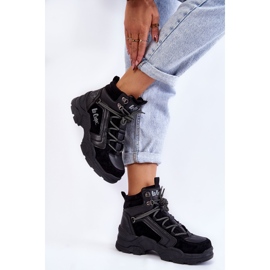 Damen Trekkingschuhe Trappers Lee Cooper LCJ-22-31-1441 Schwarz 2