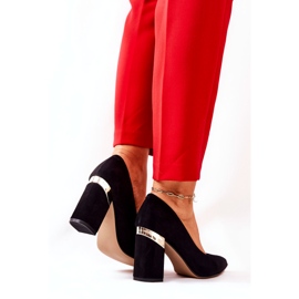 Frauen Wildleder Lewski Pumps 3117 Schwarz 3