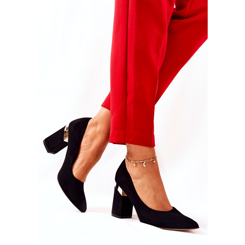 Frauen Wildleder Lewski Pumps 3117 Schwarz 1