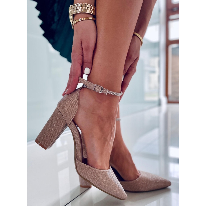 PA1 Formelle Pumps auf dem Orchideen-Champagner-Pfosten golden 1