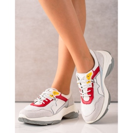 Goodin Bequeme Ledersneaker weiß grau mehrfarbig 1