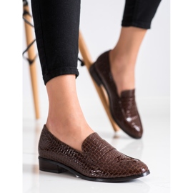 VINCEZA Loafer mit Schlangenmuster braun 2