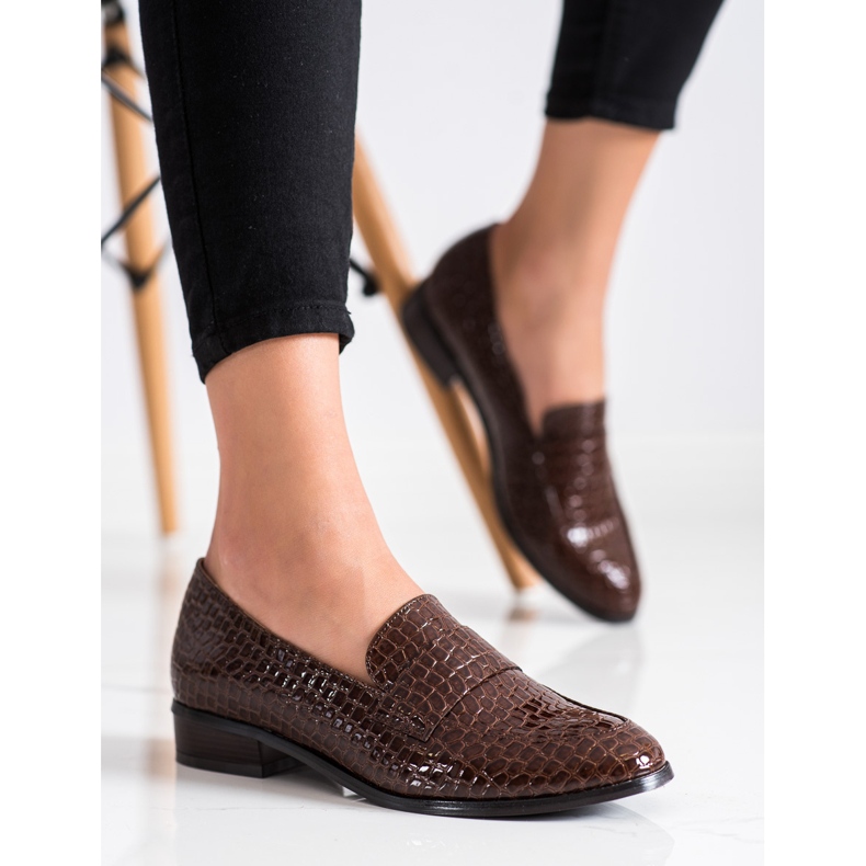 VINCEZA Loafer mit Schlangenmuster braun 2