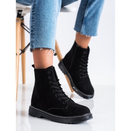 SHELOVET Warme Wildleder-Trapper schwarz 1