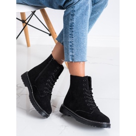 SHELOVET Warme Wildleder-Trapper schwarz 2