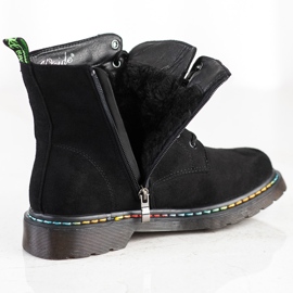 Weide Schwarze Schnürstiefel 1