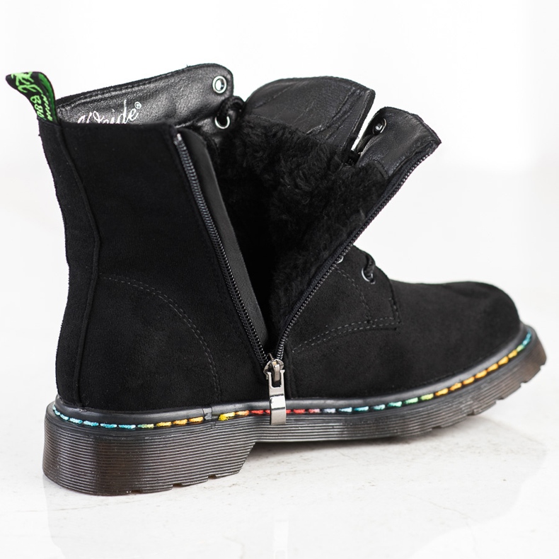 Weide Schwarze Schnürstiefel 1