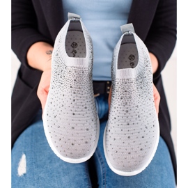 W. Potocki Turnschuhe mit Potocki-Kristallen grau 1