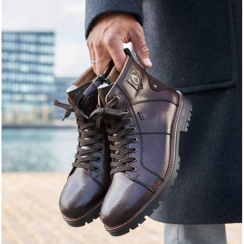Wasserdichter Winterstiefel isoliert mit Schafwolle Rieker M RKR553 braun 1