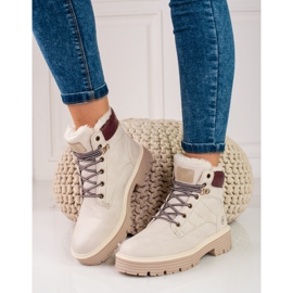 Mit Shelovet-Fell isolierte Trapper für Damen beige 1