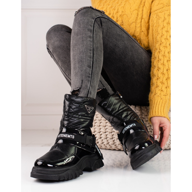 Shelovet-Schneestiefel für Damen mit Pelzisolierung schwarz 1