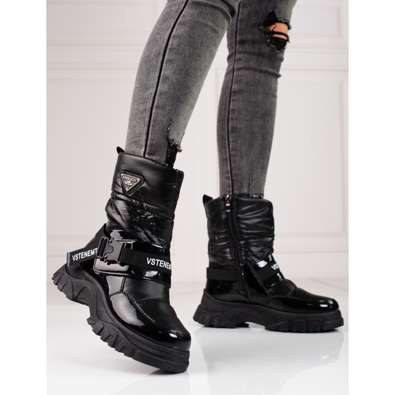 Shelovet-Schneestiefel für Damen mit Pelzisolierung schwarz 2