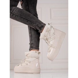 Hellbeige Shelovet-Schneestiefel für Damen 2