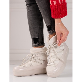 Hellbeige Shelovet-Schneestiefel für Damen 1