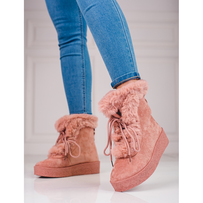 Schneestiefel für Damen auf der Shelovet-Plattform rosa 1
