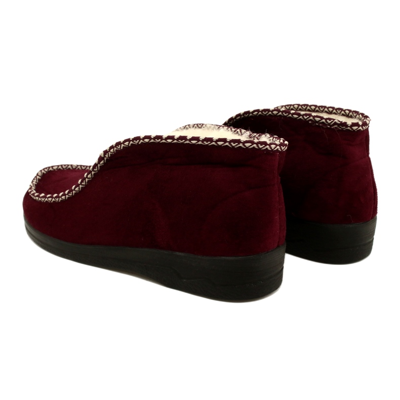Warme Hausschuhe Felt Adanex 17013 Burgund mehrfarbig 3