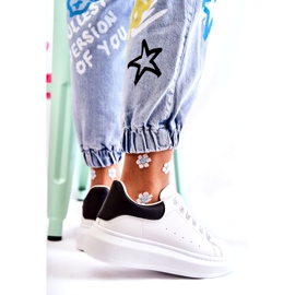 Plateau-Sportschuhe für Damen, Weiß und Schwarz 3